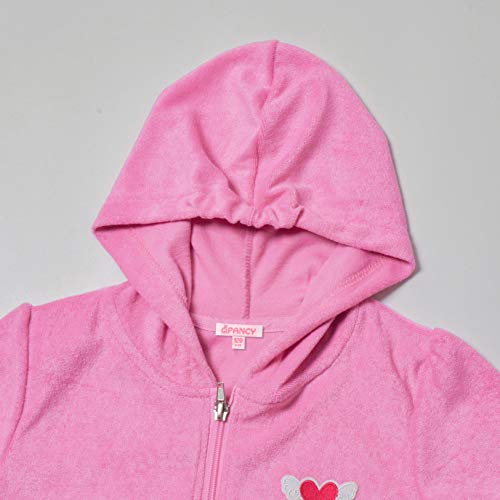 Qpancy Girls' Hooded Terry Swim Cover Up Zip Pink Cover-Up Swimsuit Short Sleeve Summer #TOP2