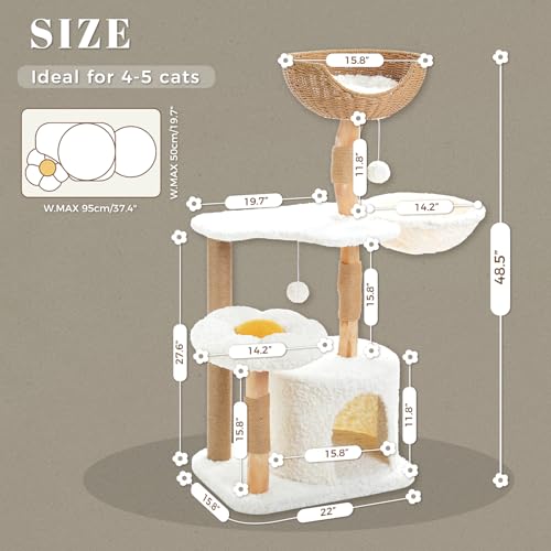 PETEPELA Árbol Moderno para Gatos Grandes de Interior miniatura 5