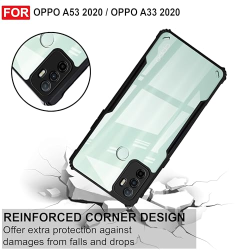 Image of Zapcase Back Case Cover for Oppo A53 (2020) / Oppo A33 (2020) | Compatible for Oppo A53 (2020) / Oppo A33 (2020) Back Case Cover | Clear Case with Camera Protection | (TPU + PC | Matte Black)