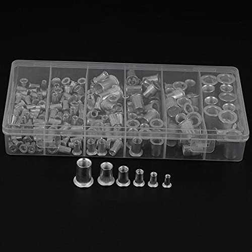 A63I 200Pcs M3 M4 M5 M6 M8 M10 Rivet Nut Carbon Steel Flat Head Thread Insert Nut Rivet Cap Set Thread Insert Nut Kit