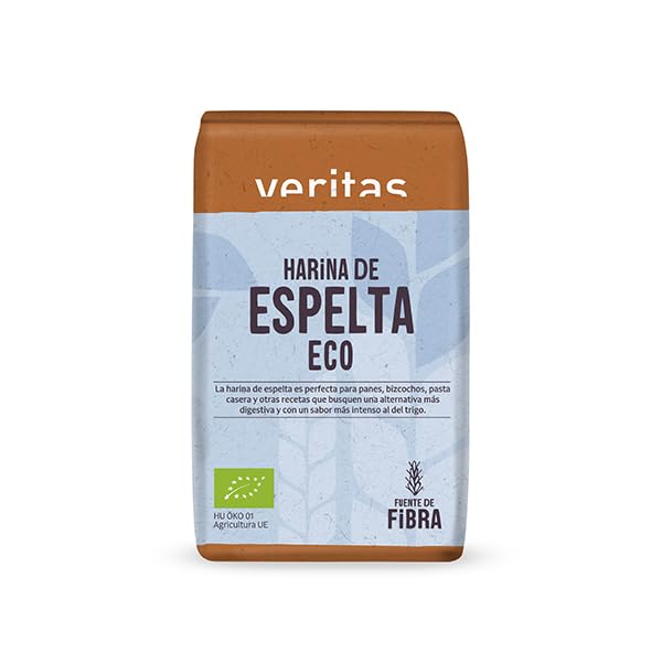 VERITAS Harina de Espelta, Ecológica, Sin Lactosa, 1kg, Contiene Gluten