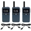 Retevis RB619 Walkie Talkie Ricaricabile 1650 mAh, Portatile Walkie Talkie Mini PMR446, Display a Diodi, Squelch VOX, USB C, Mini Ricetrasmittenti Professionali per Famiglia (3 Pezzi, Blu Navy)