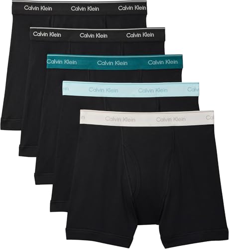 Image of Calvin Klein Men BOXER BRIEF 5PK BLUE (Black Bodies w/Black/Niagara Falls) L