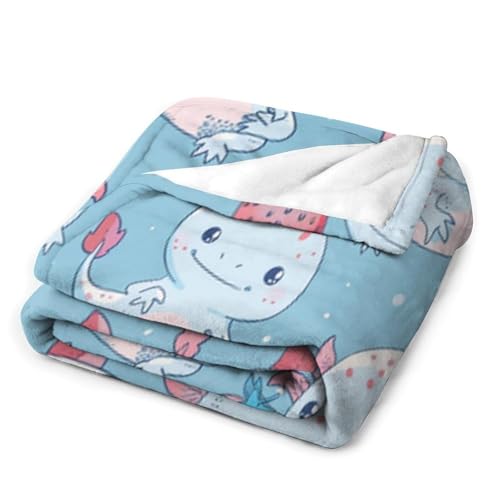 Couverture axolotl plaid moelleux idée cadeau original anniversaire