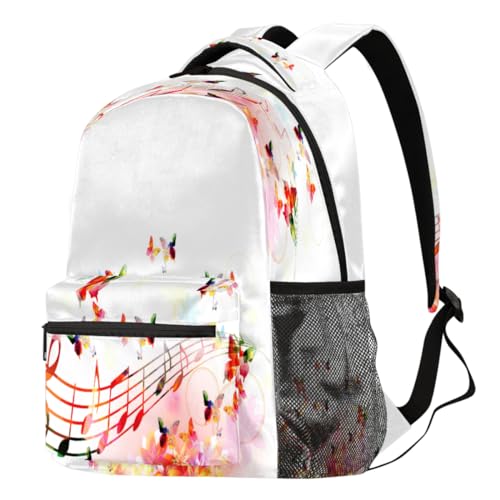 Sac à dos école et randonnée avec papillons colorés pour homme et femme
