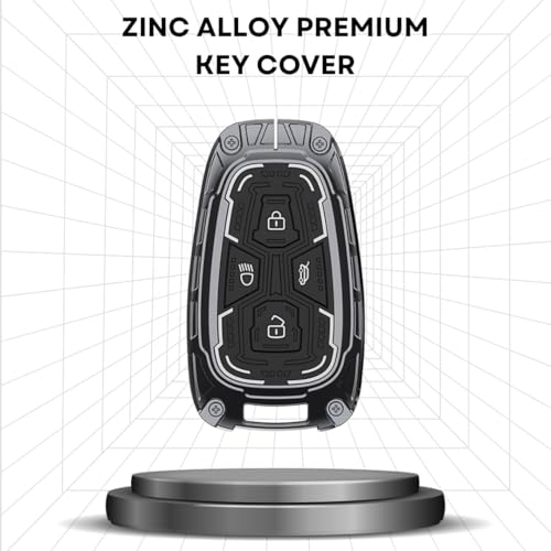 Image of KEYCEPT Metal Armor Key Cover Compatible for Tata Nexon| Altroz| Harrier| Punch| EV| Safari and Facelift 4 Button Smart Key| Stylish & Durable |Scratch Resistant Easy Grip Protective Keycase
