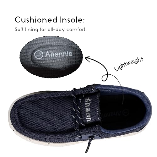 Image of Ahannie Kids Slip On Loafers, Boys Girls Casual Dress Shoes | Lightweight comfort,breathable,school or everyday wear