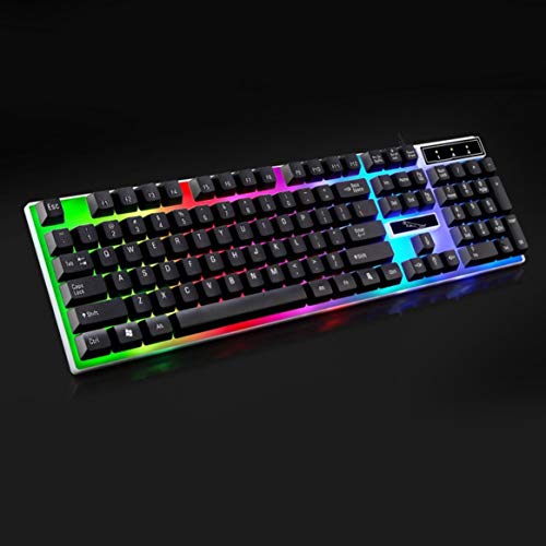 Kongqiabona-UK G21 USB Wired Mechanical Keyboard LED Colorful Backlight Gaming Keyboard Waterproof For PC Computer Gamer