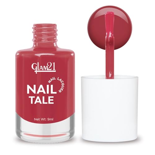 Image of Glam21 Nail Tale Nail Polish | Glossy Gel Finish | Rich Pigmentation | Chip Free | Quick Drying Formula | Long Lasting Nail Polish for Women | 9ml | Shade-03