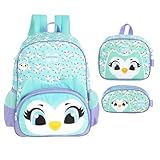Kit Mochila De Costas Coruja Verde +Lancheira +Estojo Triplo