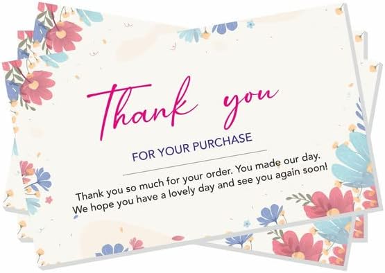 ESCAPER Luxury Thank You Cards for Business - Set of 50 Cards (3.5 x 2 inches) for Returns, Ratings, Gifts, and Business Reviews - Show Your Appreciation in Style.