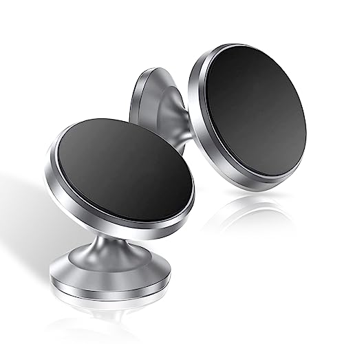 Sodcay Pack-2 Car Phone Holder, Dashboard Car Phone Mount, 360 Degrees Rotation Cell Phone Mount, Adjustable Car Mount for All Smartphones (Silver)