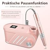 Enniewi Nagelfräser - Elektrische Nagelfeile Maniküre Pediküre Set , Nagelfräser Maniküre, Fräser für Gelnägel und Acrylnägel, 35000U/M, Set mit 6 Fräsen, Rose