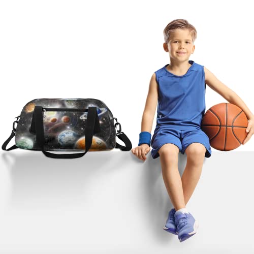 Alien Planet Stars System Space Gym Duffle Bag for Kids,Sports Bag for Teens Boys & Girls Small Waterproof Overnight Weekender Carry School Practice Travel Bag2