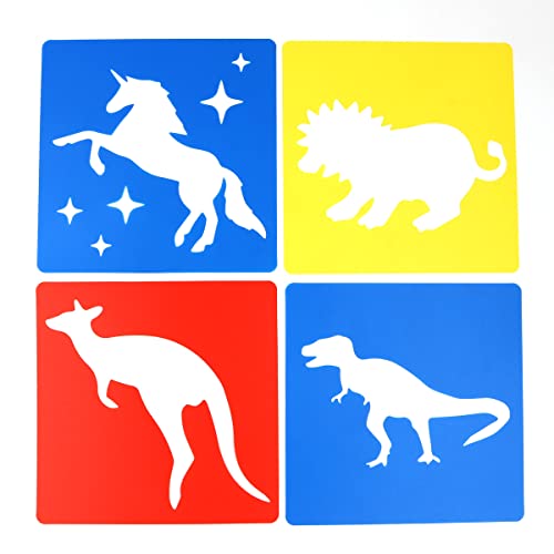 Namvo 12 Pieces Shapes Stencils Template Set for Kids Children Drawing Craft Washable Painting Template with Animals for Painting Learning