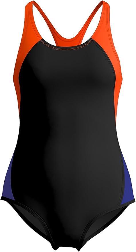 Leakproof One-Piece Period Swimwear – Racerback Color Block Menstrual Bathing Suit3