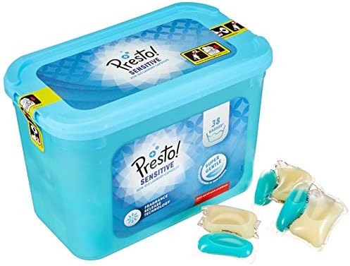 Amazon Brand - Presto! Laundry Capsules Sensitive Non Bio, 152 Washes (4 Packs , 38 Each)