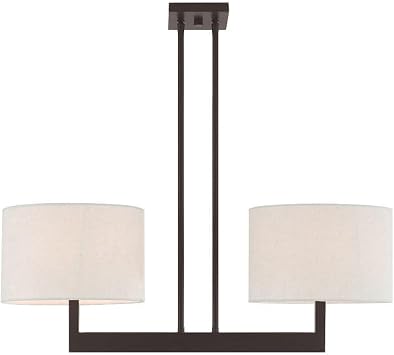 إضاءة Livex 42425-07 Hayworth 2 ثريا خطية خفيفة ، برونزية ، 22.00x30.25x11.00