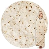 Zulay Extra Large Burritos Tortilla Throw Blanket – Wrap Yourself Like a Giant Taco! Double-Sided 71 Inches, Funny & Ultra Cozy Novelty Blanket, Super Soft 285 GSM Flannel
