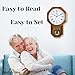 Pendulum Wall Clock Battery Operated - Real Wood Regulator Clock - Schoolhouse Design with Pendulum - Quiet, Non-Chiming - Wooden Wall Decor for Living Room Decor, Home, Office and Gift 18x11