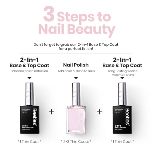Image of Beetles Nail Strengthener, Pink Shine Nail Concealer Air Fast Dry | Natural Nail Hardener and Growth Treatment for Thin Damaged Nails Imperfection Masking 15ML Gifts for Women