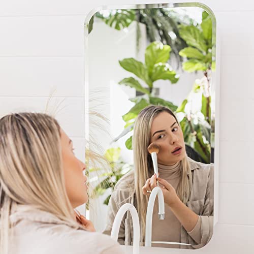 Medicine Cabinets For Bathroom With Mirror, Recessed Medicine Cabinet Or Surface Mounted Bathroom Mirror Cabinet With Storage - 16" X 29",Bathroom Medicine Cabinet With Mirror-Mirror Medicine Cabinet #TOP2