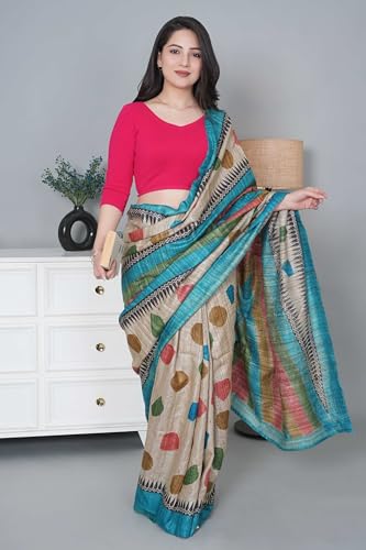 Image of Mlada V-Neck Stretchable Saree Blouse Top for Women | Slim Fit 3 /4th Sleeves Solid Cotton Blouses | Readymade Saree Blouses for Women Festive & Ethnic | Blouse Crop Top