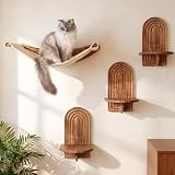 Cat Wall Shelves, Farmhouse Cat Wall Mounted Furniture for Indoor Cats