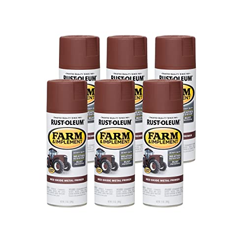 Image of Rust-Oleum 280137-6PK Farm & Implement Spray Primer, 12 oz, Flat Red Metal Oxide Primer, 6 Pack