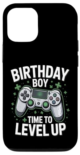 Level Up Birthday Boy Video Cumpleaños Gamer Party Carcasa para iPhone 12/12 Pro