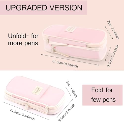 Image of Big Capacity Pencil Cases with Compartments Pencil Pouch Aesthetic for Kids Teen Students, Expendable Stationery Organizer Pen Bag for College School Office