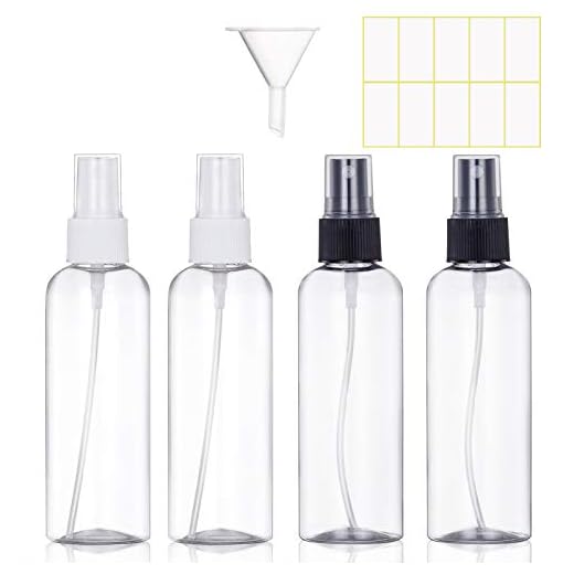 Flacon Vaporisateur, Bouteille de Voyage Vide Plastique Réutilisables Transparent Atomiseur De Poche, 4*100ml