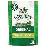 Greenies Veterinarian-Recommended Adult Natural Dental Dog Treats Teenie Size, Dog Dental Chews, Original Flavor, 3 oz. Pack, 11 Count