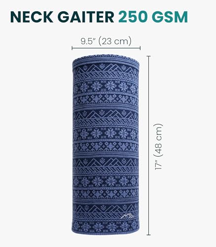 Image of Merino Wool Sun & Wind-proof Neck Gaiter 17.5um - Breathable Multi-Use Face Covering - Neck Warmer & Ski Mask for Women, Men