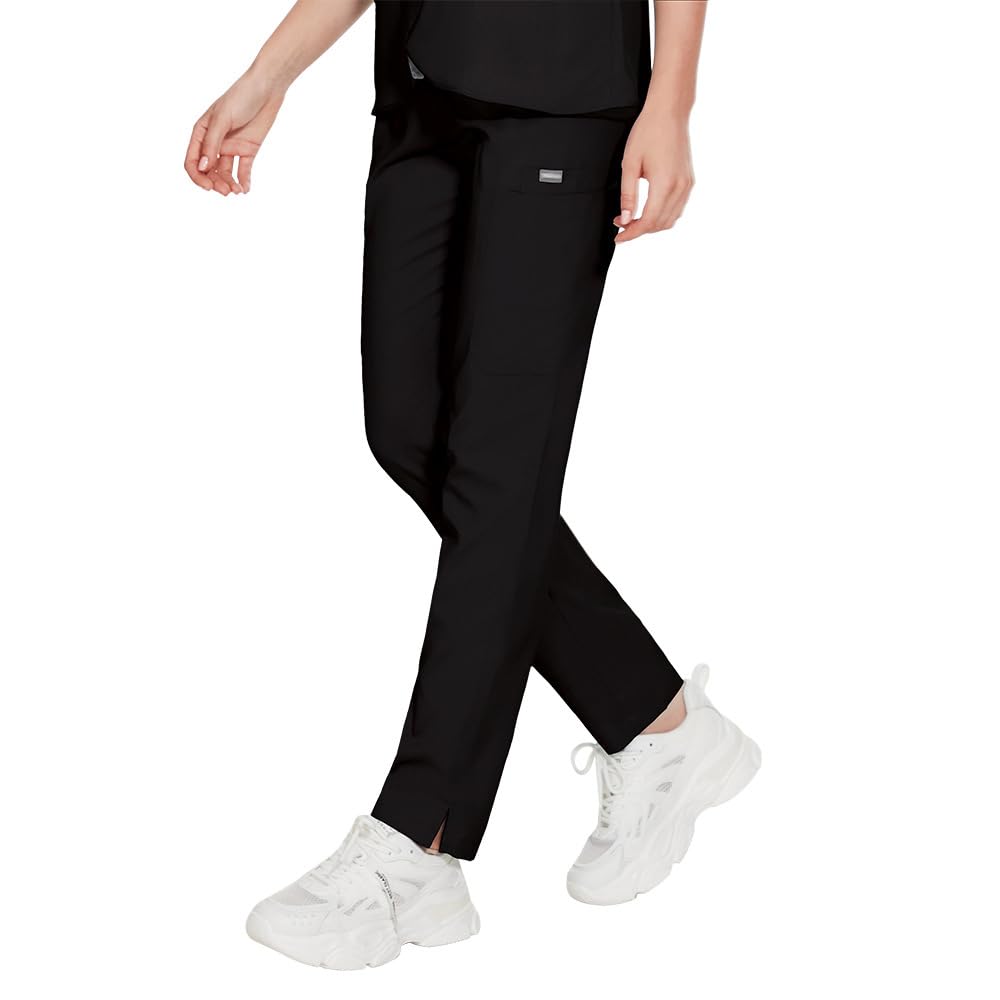 Pantalones de Enfermería Cintura Elástica con Cordón 5 Bolsillos Tejido Transpirable Poliéster DK74