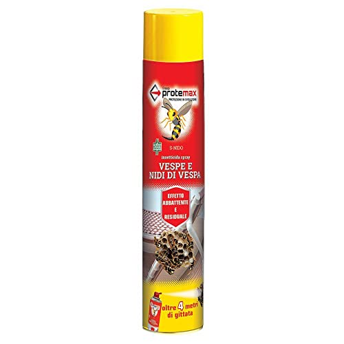 PESTNET S-NIDO – 1 pz Insetticida Vespe e Calabroni Lunga Gittata 4 m – Spray Insetti e per Nidi di Vespa 750 ml – Azione Abbattente e Residuale – Pronto all’Uso