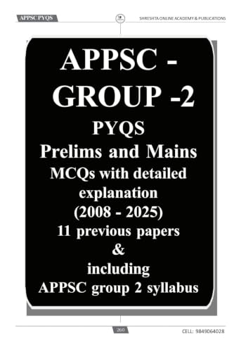 Image of APPSC Group-1&2 PYQS & 25 PREVIOUS PAPERS BOOK (ENGLISH MEDIUM) BY SHRESHTA
