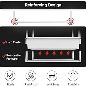 3 Tier Utility Rolling CartMobile Utility Cart with Lockable Caster WheelsStorage Shelves Organizer Cart 3 Hanging Baskets Easy Assemblyfor Bathroom Kitchen Office Workshop