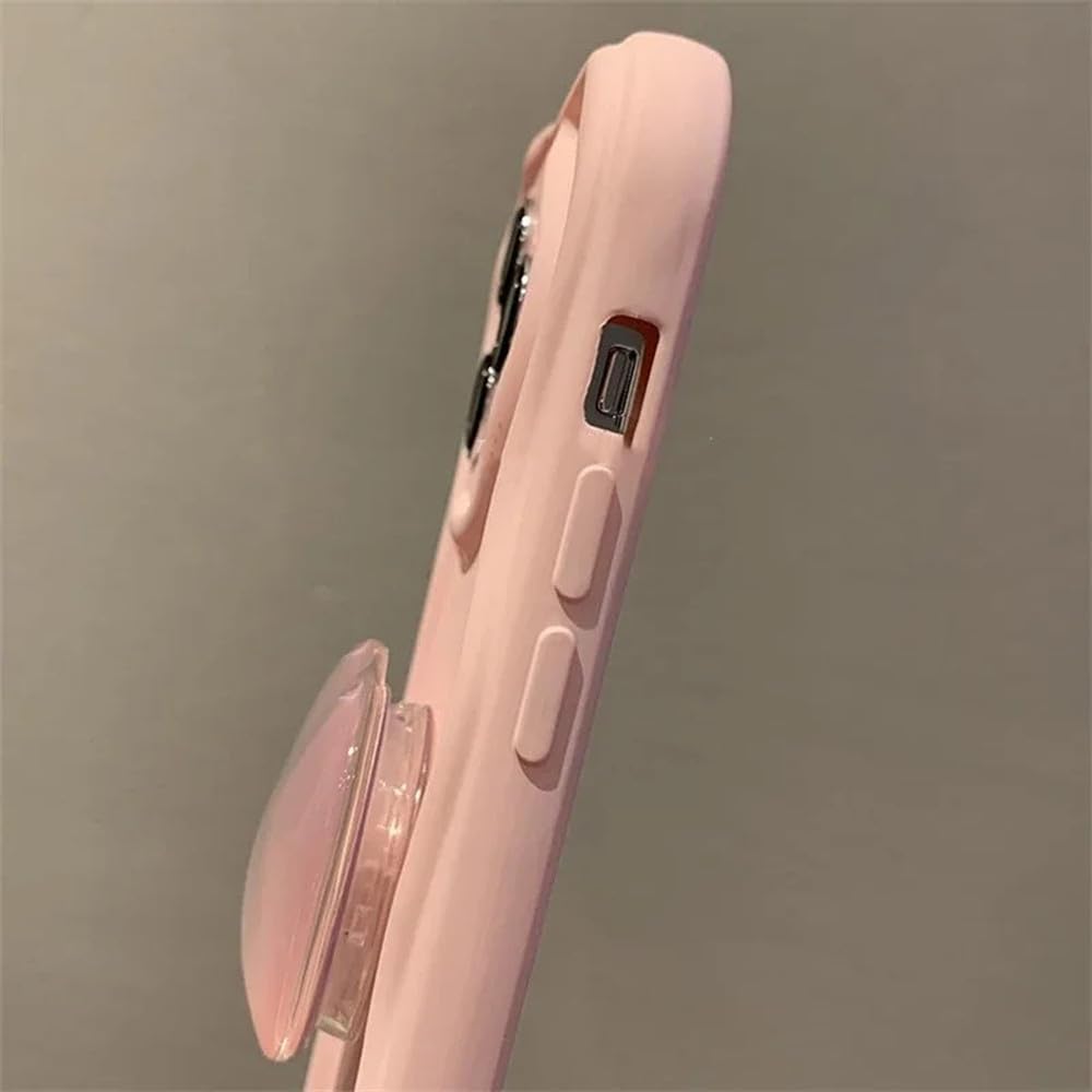 Etui Crystal Love Heart Stand Case do iPhone'a 15 14 Pro Max 14 Plus 13 12 11 XS XR Silikonowa miękka obudowa, fioletowa, do iphne13pro