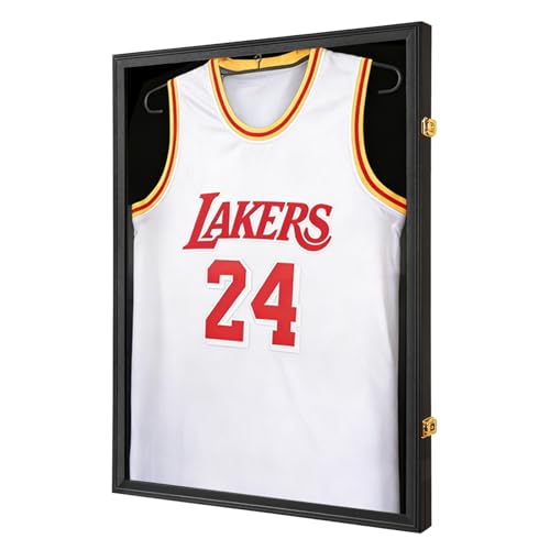 Hactyn Jersey Frame Display Case for Wall ,Large Lockable T-Shirt Shadow Box with Clear UV...