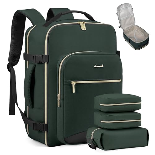Image of LOVEVOOK 50L Travel Backpack Flight Approved Carry on Backpack,3 Packing Cubes,Waterproof Personal Item Travel Bag,TSA Carry on Luggage Suitcase Travel Essentials,Gifts for Women & Men,fits 18 inch Laptop