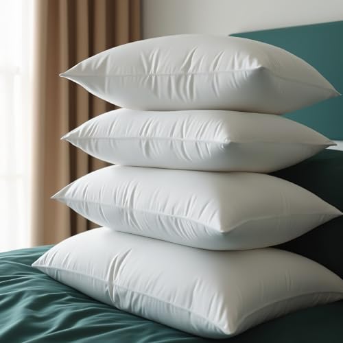 Image of Fresh Resto Hollow Fiber Sleeping Pillow | Soft & Fluffy Support | White | 27 x 17 Inch | Pack of 4