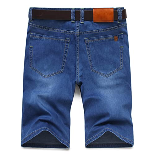 Short en jean homme stretch slim décontracté bleu KEHAIOO - 3