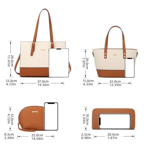 Image of Women Fashion Handbags Tote Bag Shoulder Bags Top Handle Satchel Purse Set