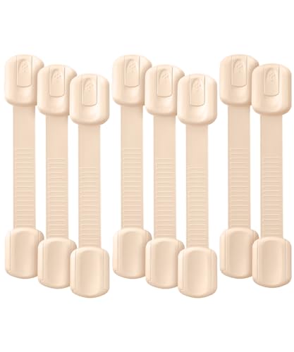 Bate- Child Safety Strap Locks, 8 Pack, Baby Locks for Cabinets, Drawers, Kitchen, Toilet, Furniture, Fridge, Multi-Purpose, Easy Install with Quick 3M Adhesive for Childproofing