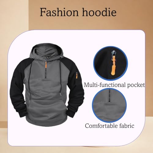 Men's Fashion Hoodies & Sweatshirts, Hoodies for Men Quarter Zip Pullover, Tactical Sweatshirt Long Sleeve, Casual3