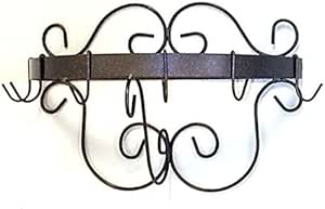 Amazon.com: Half Round Wall Mounted Pot Rack Finish: Satin Black : Home ...