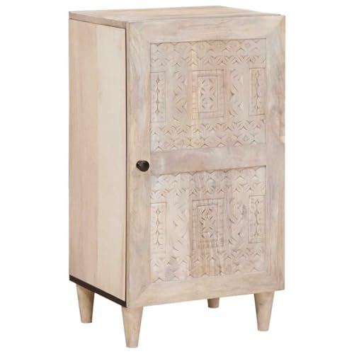 Aparador de madera maciza de mango blanqueada con elegante acabado de diseño moderno 2