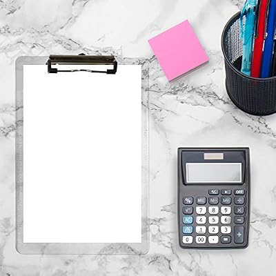 Super Z Outlet Slim Plastic Transparent Thin Lightweight Colorful Fun Clipboard with Ruler Measurements, Hanging Hook for Portable Classroom Children Teacher College Size (9 x 12.5) (6 Pack)