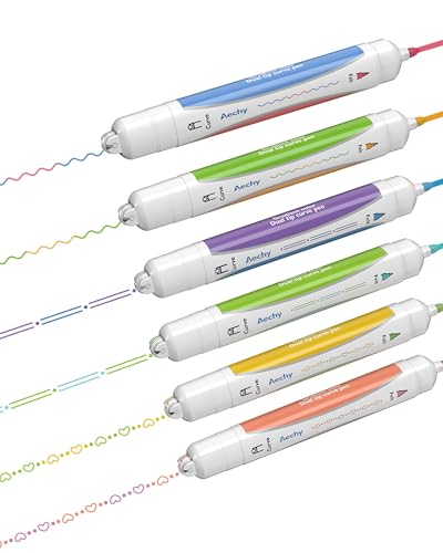 AECHY 6 Stück Zweifarbige Textmarker,Doppelspitze mit 3 Muster-Roller (1 Strich 2 Farben) und 6 lebendige Farben, auslaufsichere & säurefreie Tinte für Notizen, Journaling, Schule, Büro